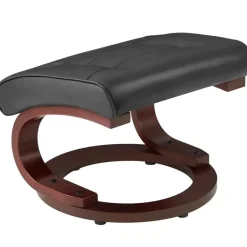 tectake TV-fauteuil met krukje model 2, Zwart/bruin New