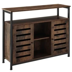 tectake Wandkast Warrington 100x37x82cm, Industrieel Hout Donker, Rustiek