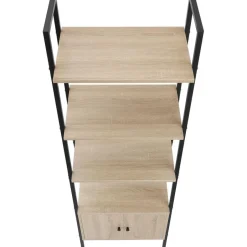 tectake Wandrek Brentwood 57,5x34x173cm, Industrieel Licht Hout, Eiken Sonoma Clearance