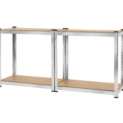 tectake Werkplaatsrek, Zilver Discount