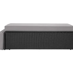 tectake Wicker loungesofa Corfu, Zwart / Grijs