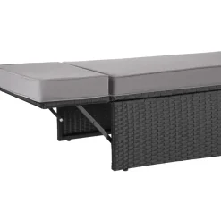 tectake Wicker loungesofa Corfu, Zwart / Grijs