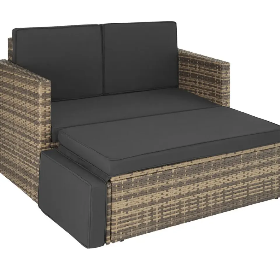 tectake Wicker loungesofa Corfu, Natuur Outlet