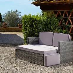 tectake Wicker loungesofa Corfu, Natuur Outlet