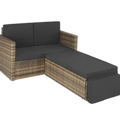 tectake Wicker loungesofa Corfu, Natuur Outlet