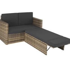 tectake Wicker loungesofa Corfu, Natuur Outlet