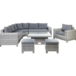 Beliani TEGLIO - Loungeset 9-zits - Grijs - Kunstrotan Best