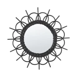Beliani TELAKIA - Wandspiegel - Zwart - Rotan Sale