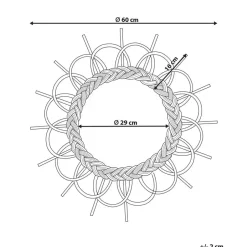 Beliani TELAKIA - Wandspiegel - Zwart - Rotan Sale
