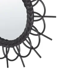 Beliani TELAKIA - Wandspiegel - Zwart - Rotan Sale