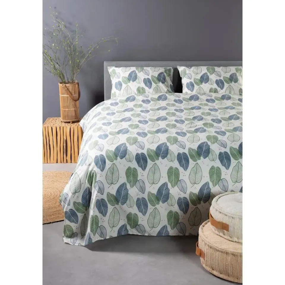 Ten Cate Katoenen Dekbedovertrek - 140x200/220 cm - Graphic Leaves Best