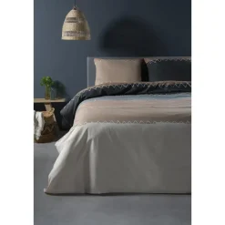 Ten Cate Katoenen Dekbedovertrek - 140x200/220 - Zig Zag Taupe Hot