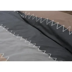 Ten Cate Katoenen Dekbedovertrek - 140x200/220 - Zig Zag Taupe Hot
