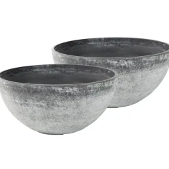 Ter Steege Bloempot schaal - kunststof - grijs - D55xH23 cm