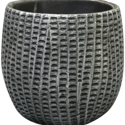 Ter Steege Bloempot/plantenpot - binnen - zwart/metaal - D15/H13 cm Discount