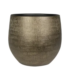 Ter Steege Plantenpot/bloempot - keramiek - metal goud - 31x28cm Discount