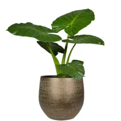 Ter Steege Plantenpot/bloempot - keramiek - metal goud - 31x28cm Discount