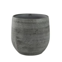 Ter Steege Plantenpot/bloempot - keramiek - grijs - 15 x 13 cm Outlet