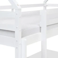 Beliani TERNAS - Hoogslaper opberglades - Wit/Roze - 90 x 200 cm - Dennenhout Discount