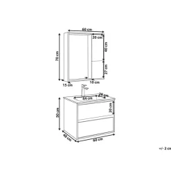 Beliani TERUEL - Badkamermeubel - Lichthout/Grijs - MDF Online