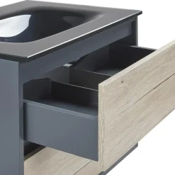 Beliani TERUEL - Badkamermeubel - Lichthout/Grijs - MDF Online