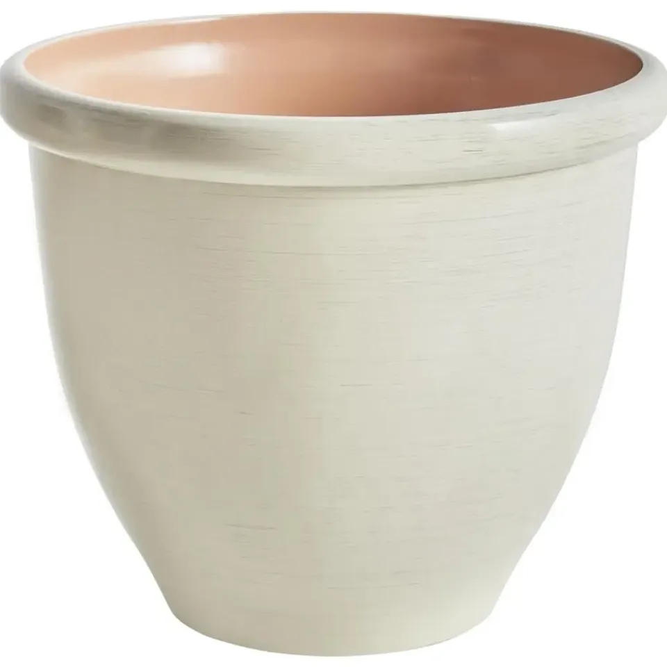 Leen Bakker TESALIA - Bloempot - Lichtbeige - 49 cm - Polyresin Clearance