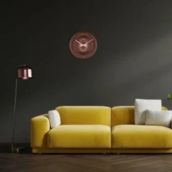 Merkloos TFA radio gestuurde wandklok - kunststof - koper - Dia 18 cm Sale