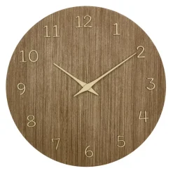 Merkloos TFA Wandklok - donker naturel hout - hout - D30 cm Sale
