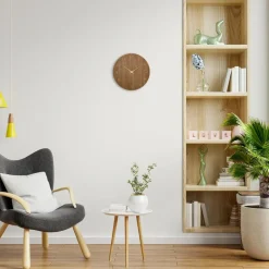 Merkloos TFA Wandklok - donker naturel hout - hout - D30 cm Sale