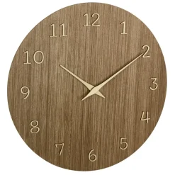 Merkloos TFA Wandklok - donker naturel hout - hout - D30 cm Sale