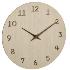 Merkloos TFA Wandklok - naturel houtkleur - hout - D30 cm Hot