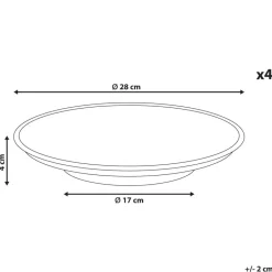 Leen Bakker THYME - Dinerborden set van 4 - Donkergroen - Steengoed Hot