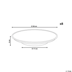 Leen Bakker THYME - Dinerborden set van 8 - Donkergroen - Steengoed New