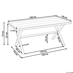 Beliani TIANO - Tuintafel - Taupe - Aluminium Discount