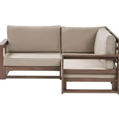 Beliani TIMOR - Loungeset - Donkere houtkleur - Acaciahout Hot