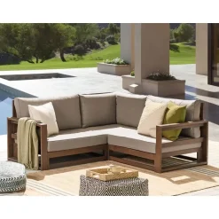 Beliani TIMOR - Loungeset - Donkere houtkleur - Acaciahout Hot