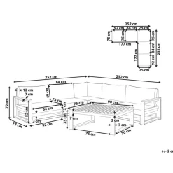 Beliani TIMOR - Loungeset 5-zits - Donkere houtkleur - FSC® acaciahout