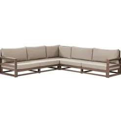 Beliani TIMOR - Loungeset 5-zits - Donkere houtkleur - FSC® acaciahout