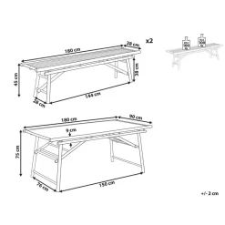 Beliani TINDARI - Tuinset 4-zits - Lichthout - Bamboe Best