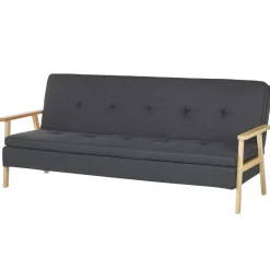 Beliani TJORN - Slaapbank - Donkergrijs - Polyester Clearance