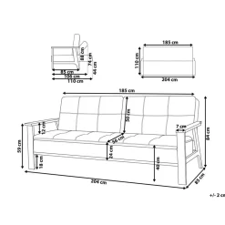 Beliani TJORN - Slaapbank - Lichtgrijs - Polyester Clearance