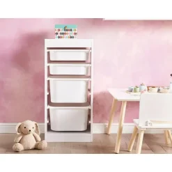 Leen Bakker TOBIN - Kast met 4 lades - Wit - Vezelplaat Sale