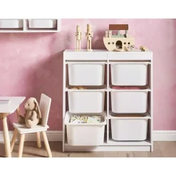 Leen Bakker TOBIN - Kast met 6 lades - Wit - Vezelplaat Sale