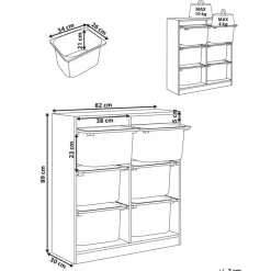 Leen Bakker TOBIN - Kast met 6 lades - Wit - Vezelplaat Sale