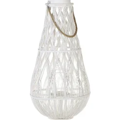 Beliani TONGA - Lantaarn - Wit - Bamboehout Discount