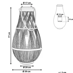 Beliani TONGA - Lantaarn - Wit - Bamboehout Discount