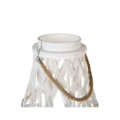 Beliani TONGA - Lantaarn - Wit - Bamboehout Discount