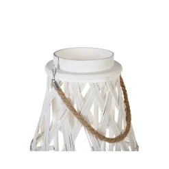 Beliani TONGA - Lantaarn - Wit - Bamboehout Discount