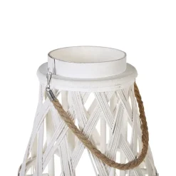 Beliani TONGA - Lantaarn - Wit - Bamboehout Discount