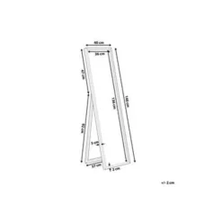 Beliani TORCY - Staande spiegel - Zwart - Synthetisch materiaal Best